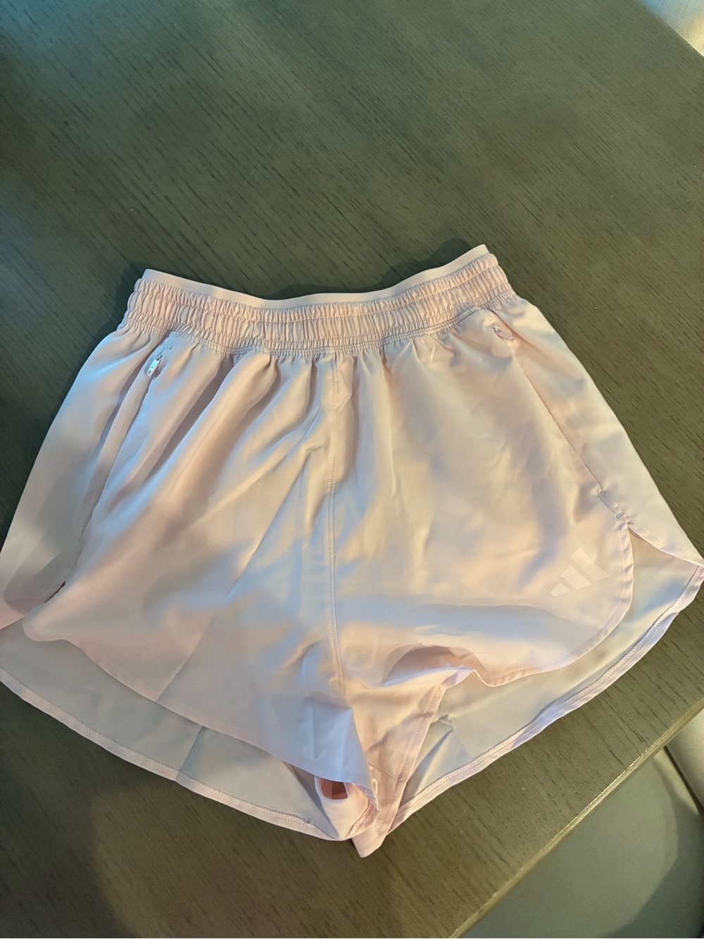 adidas Women's Pale Pink Running Shorts with Elastic Waist